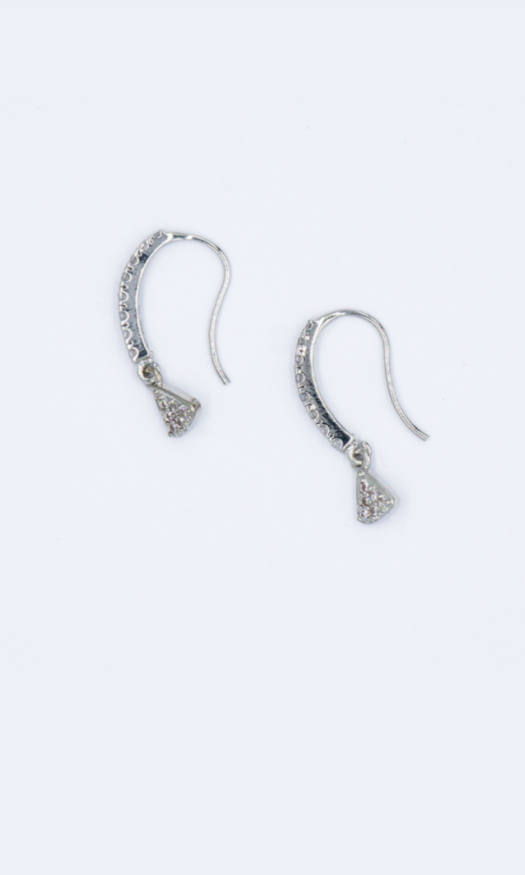 Zilveren stainless steel oorbellen met strass steentjes